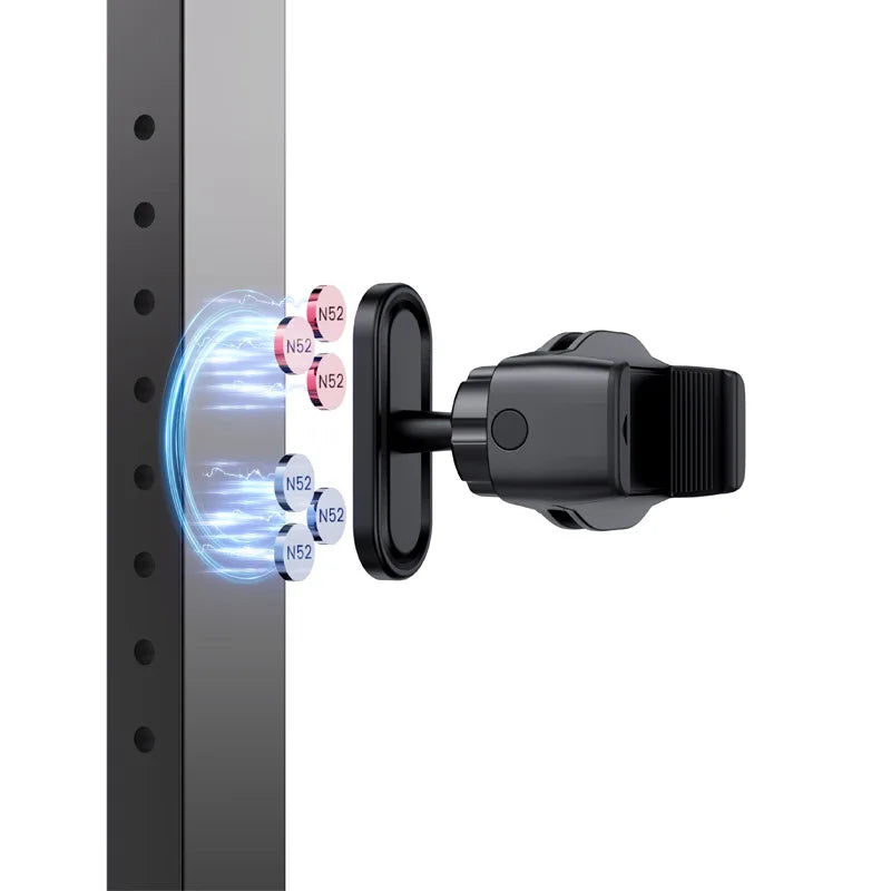 Universal 360 Rotate Portable Double Sided Strong Magnetic Gym Phone Holder Magnet Adjustable Gym Magnetic Phone Holder Mount