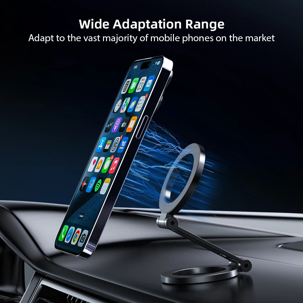Gym Metal Foldable Phone Stand Double-Sided Magnet Handyhalterung 360 Rotating Strong Magnetic Mobile Phone Holders for Gym Wall