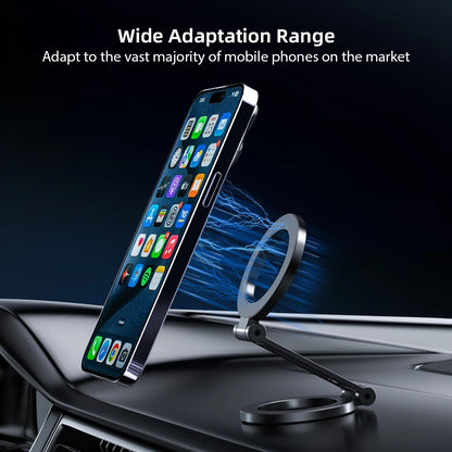 Gym Metal Foldable Phone Stand Double-Sided Magnet Handyhalterung 360 Rotating Strong Magnetic Mobile Phone Holders for Gym Wall
