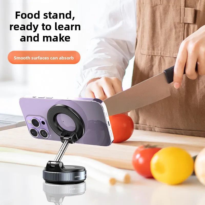  Vacuum Magnetic Suction Car Phone Holder, Foldable and Retractable Hands-Free for Car/Gym/Mirror/Smooth Surface