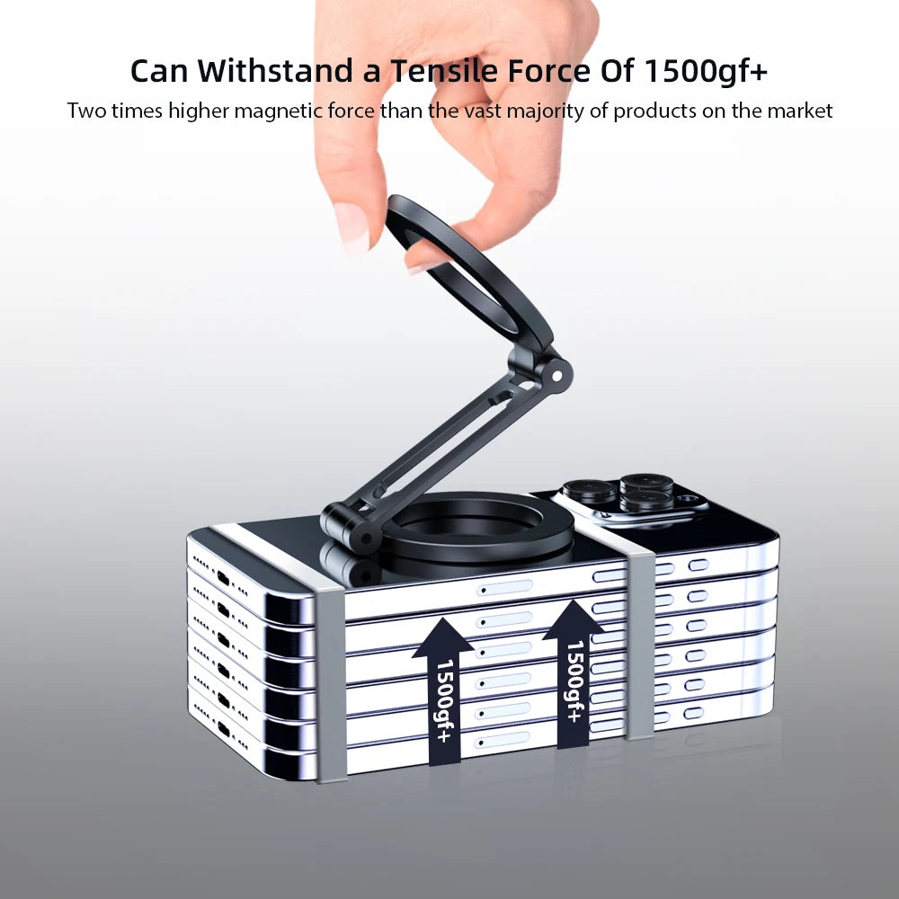 Gym Metal Foldable Phone Stand Double-Sided Magnet Handyhalterung 360 Rotating Strong Magnetic Mobile Phone Holders for Gym Wall