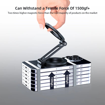 Gym Metal Foldable Phone Stand Double-Sided Magnet Handyhalterung 360 Rotating Strong Magnetic Mobile Phone Holders for Gym Wall