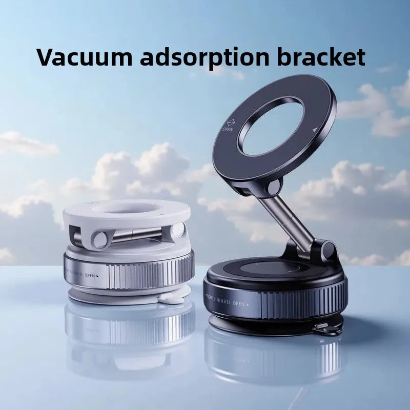  Vacuum Magnetic Suction Car Phone Holder, Foldable and Retractable Hands-Free for Car/Gym/Mirror/Smooth Surface