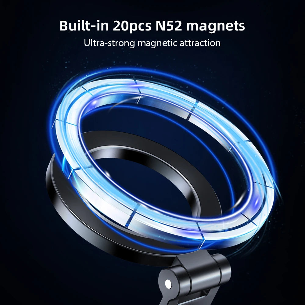 Gym Metal Foldable Phone Stand Double-Sided Magnet Handyhalterung 360 Rotating Strong Magnetic Mobile Phone Holders for Gym Wall