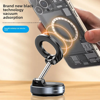  Vacuum Magnetic Suction Car Phone Holder, Foldable and Retractable Hands-Free for Car/Gym/Mirror/Smooth Surface