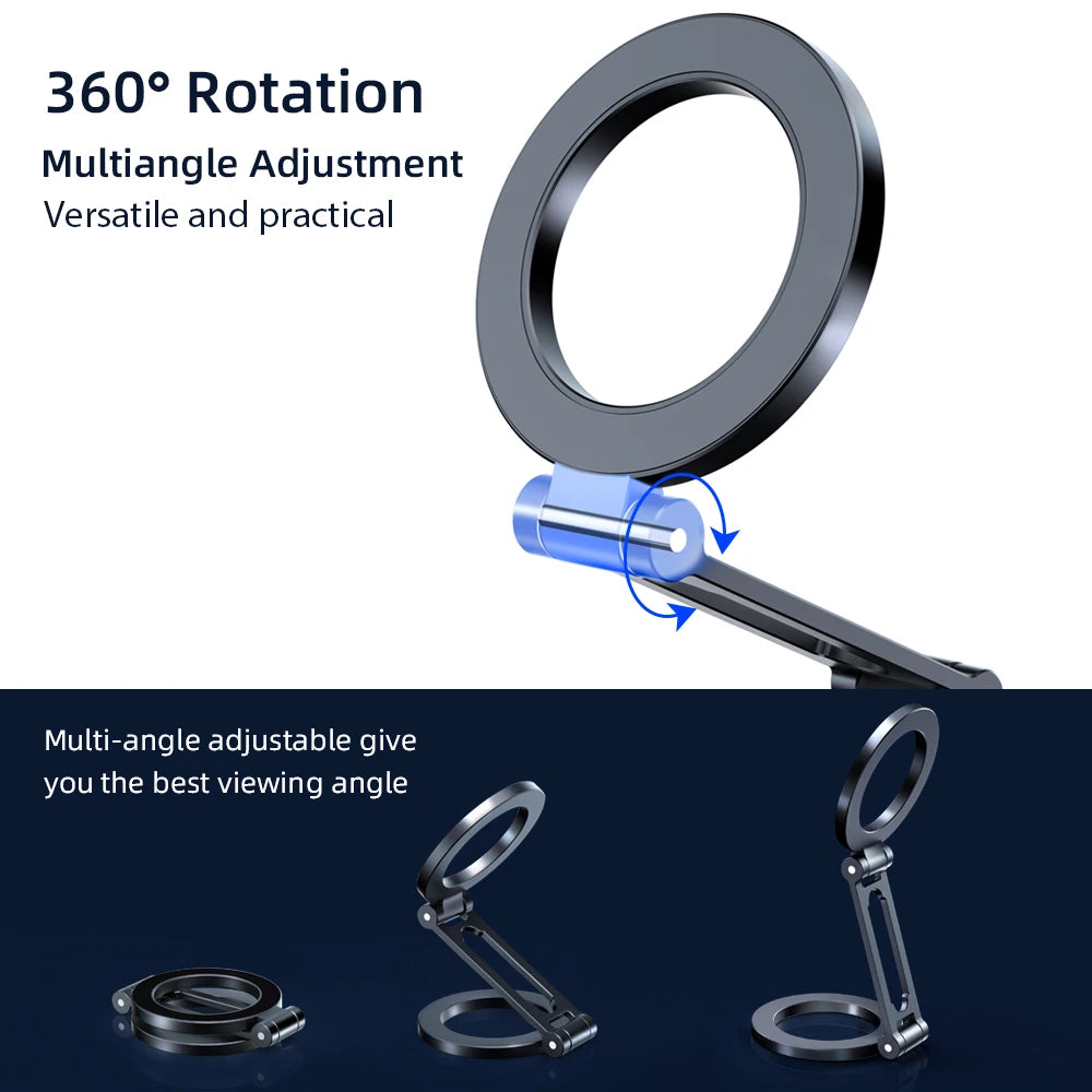 Gym Metal Foldable Phone Stand Double-Sided Magnet Handyhalterung 360 Rotating Strong Magnetic Mobile Phone Holders for Gym Wall