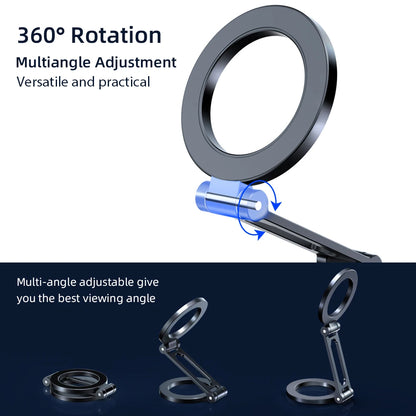 Gym Metal Foldable Phone Stand Double-Sided Magnet Handyhalterung 360 Rotating Strong Magnetic Mobile Phone Holders for Gym Wall