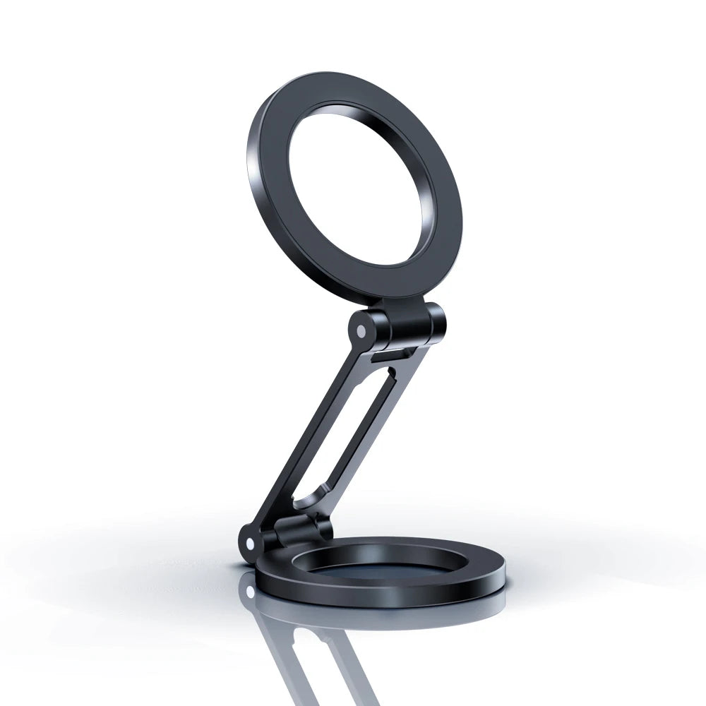 Gym Metal Foldable Phone Stand Double-Sided Magnet Handyhalterung 360 Rotating Strong Magnetic Mobile Phone Holders for Gym Wall